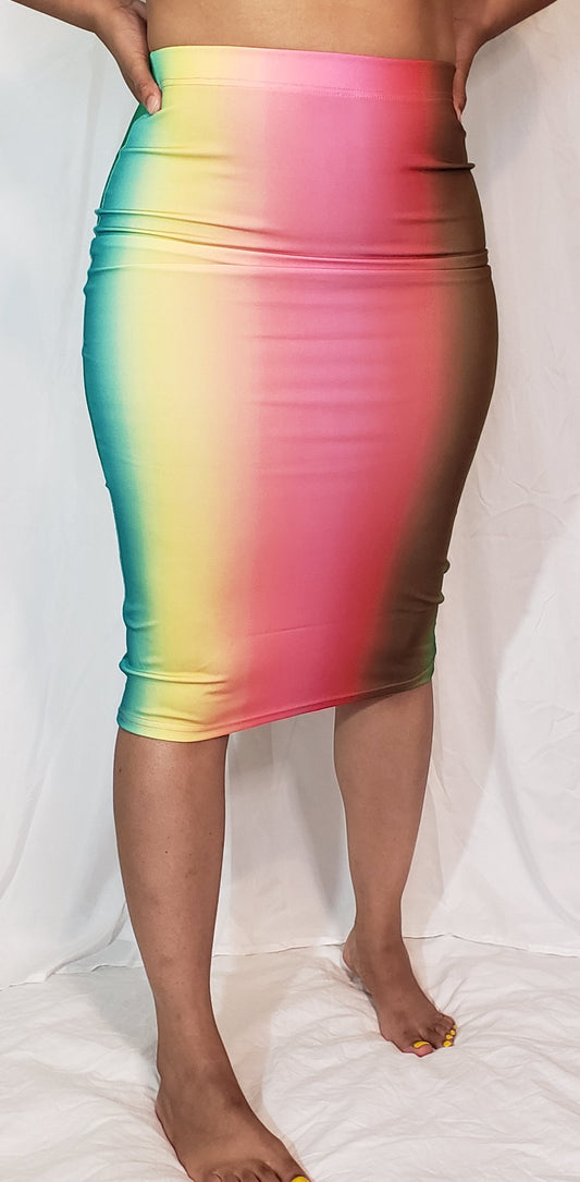 Rainbow Pencil Skirt
