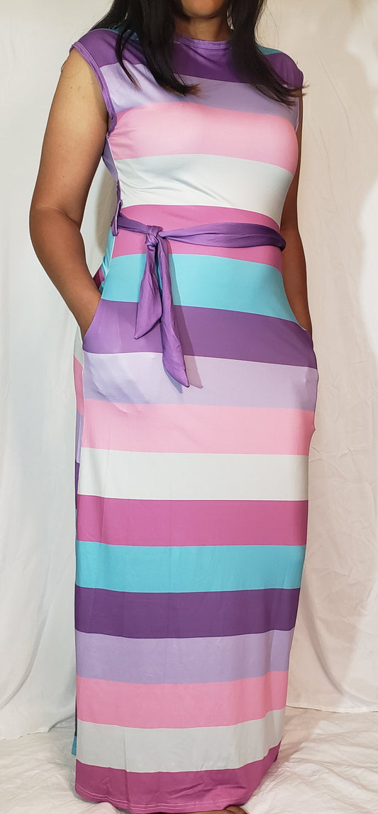 Striped Dress Purple