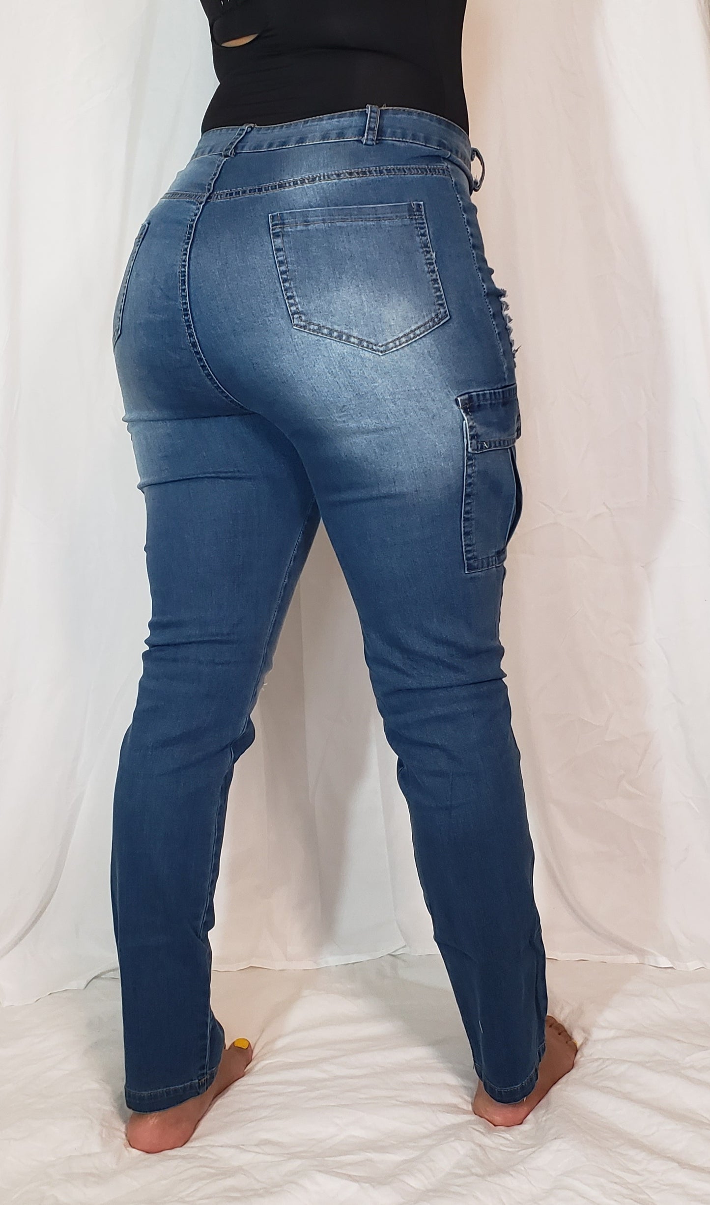 Sexy Lady, No Button Jeans with  side pockets