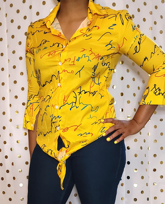 Yellow Word is Bond Blouse