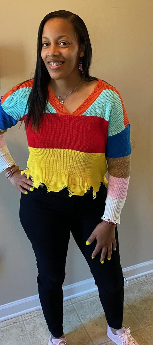 Keep it Colorful Crop Top Sweater